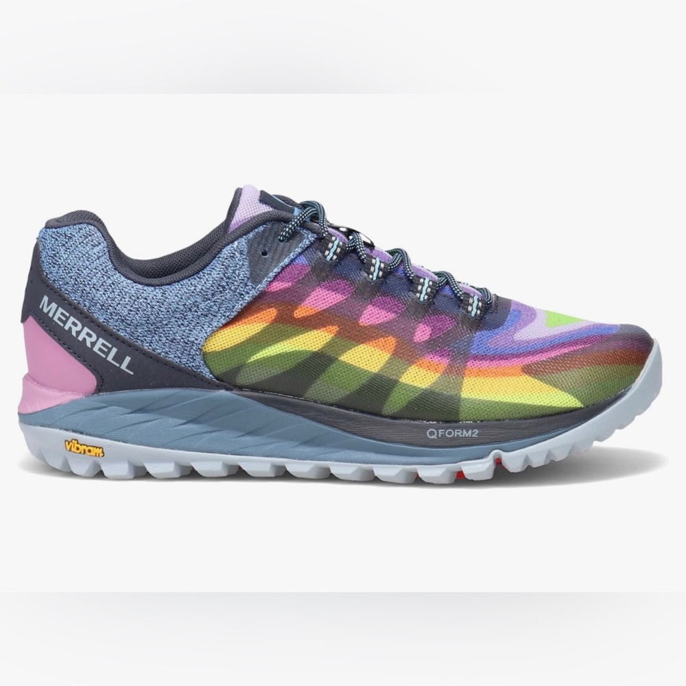 Merrell QFORM2 Vibram rainbow Multicolor Lace Up Hiking sneakers Shoes size 10